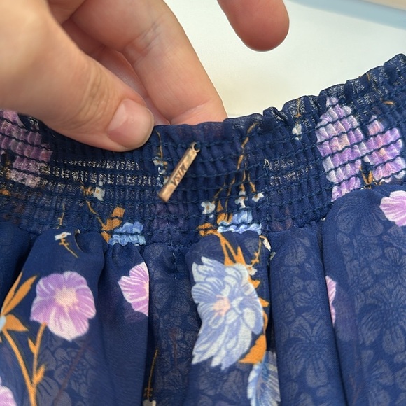 Misa Los Angeles Blue Floral Ruffle Darci Dress Sz S - Picture 9 of 9